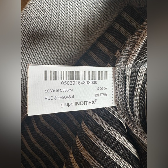 NWOT Zara Gray Striped Flare Pants - Picture 4 of 5